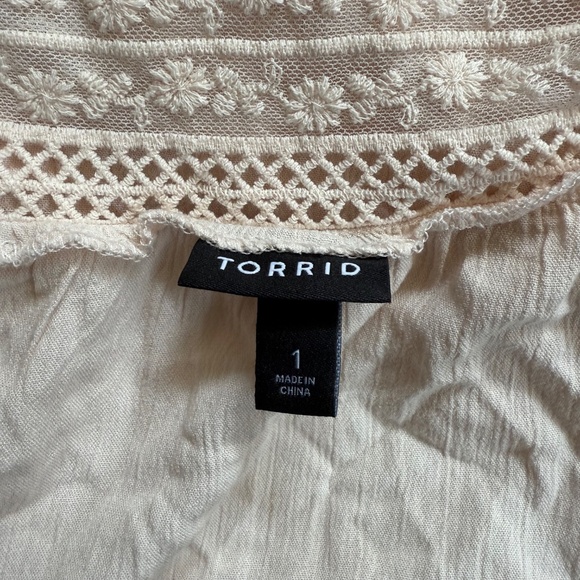 Torrid Cream Lightweight Brushed Cotton Tank Top with Lace Trim Size 1X - Picture 10 of 11